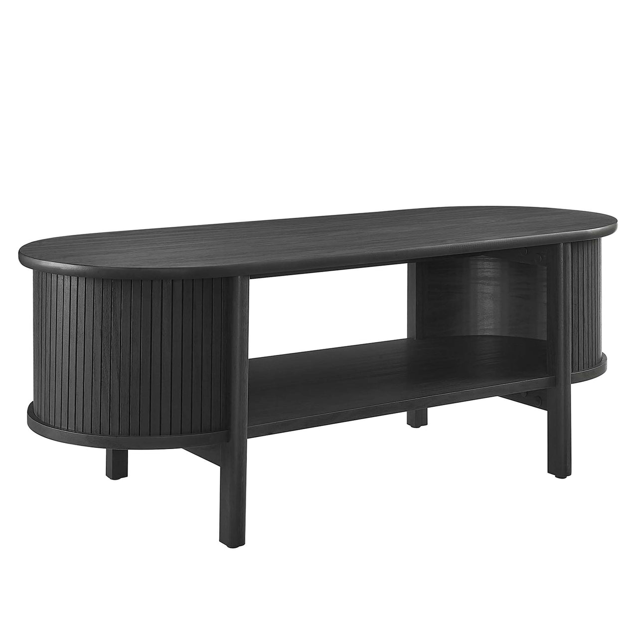 Callan Fluted Coffee Table, Black