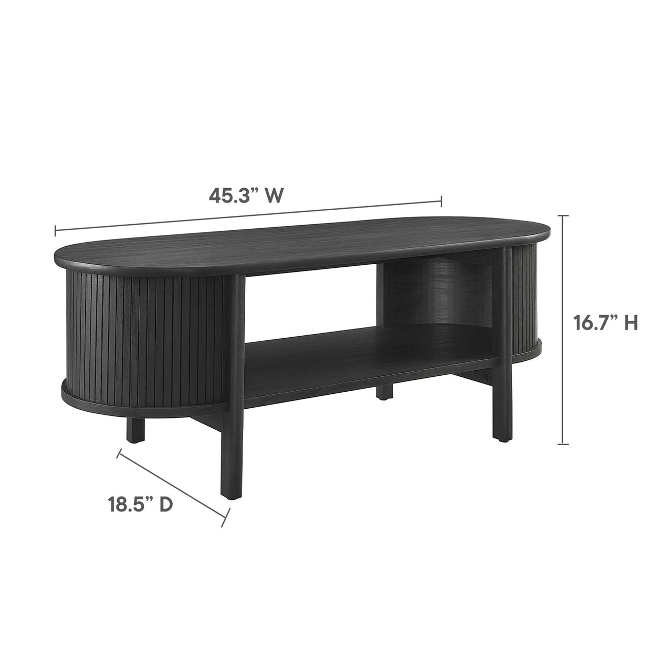 Callan Fluted Coffee Table, Black