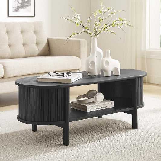 Callan Fluted Coffee Table, Black