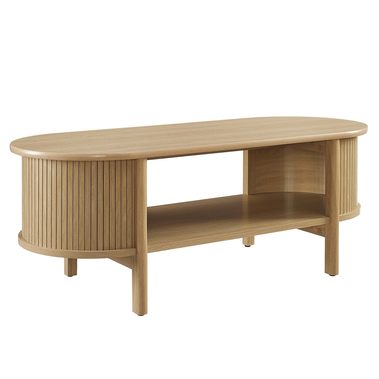 Callan Fluted Coffee Table, Oak