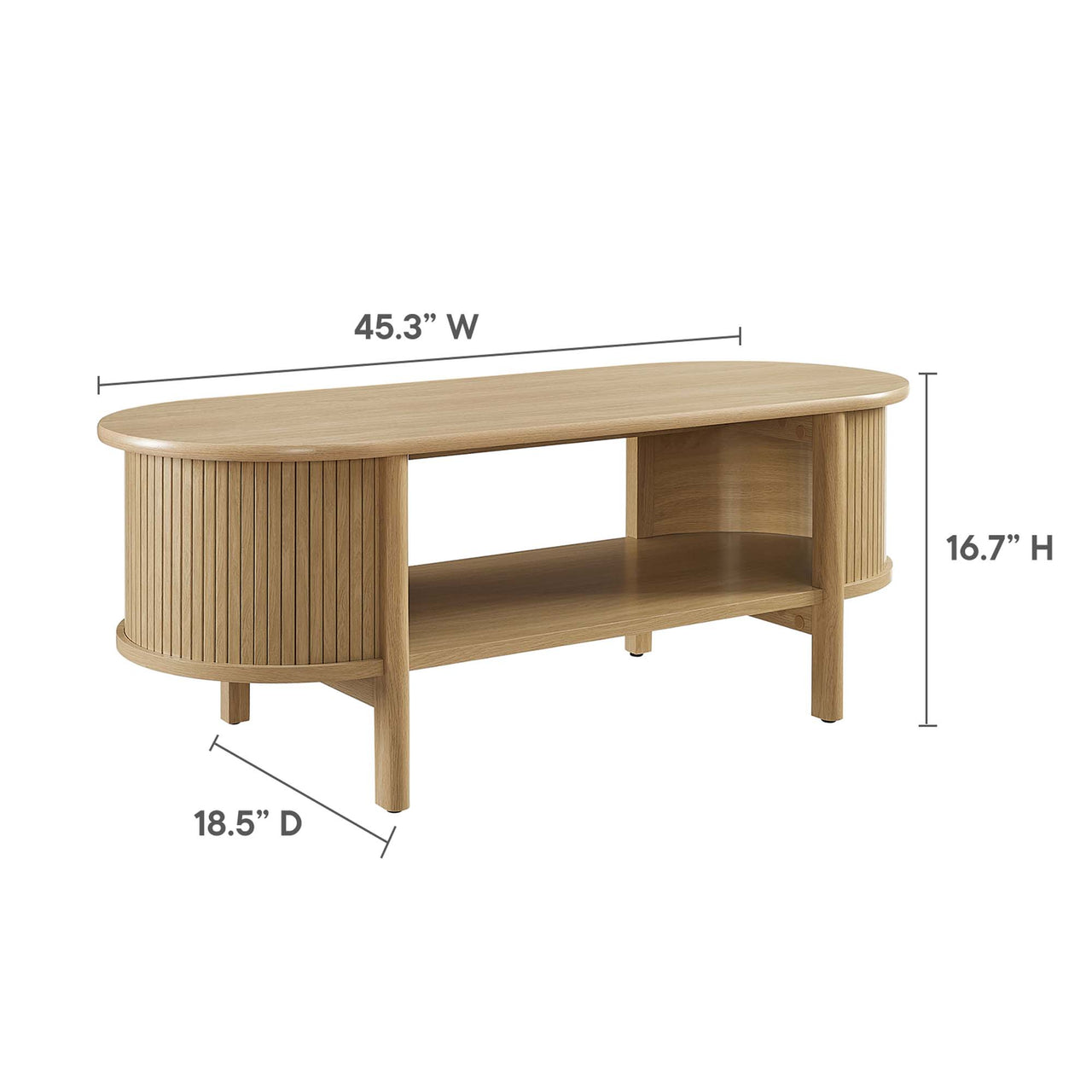 Callan Fluted Coffee Table, Oak