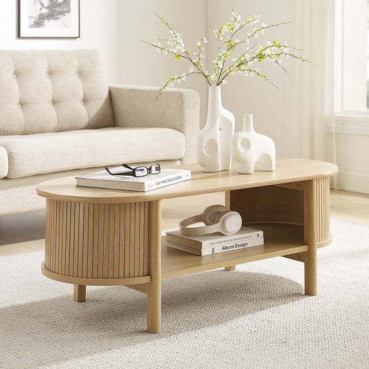 Callan Fluted Coffee Table, Oak