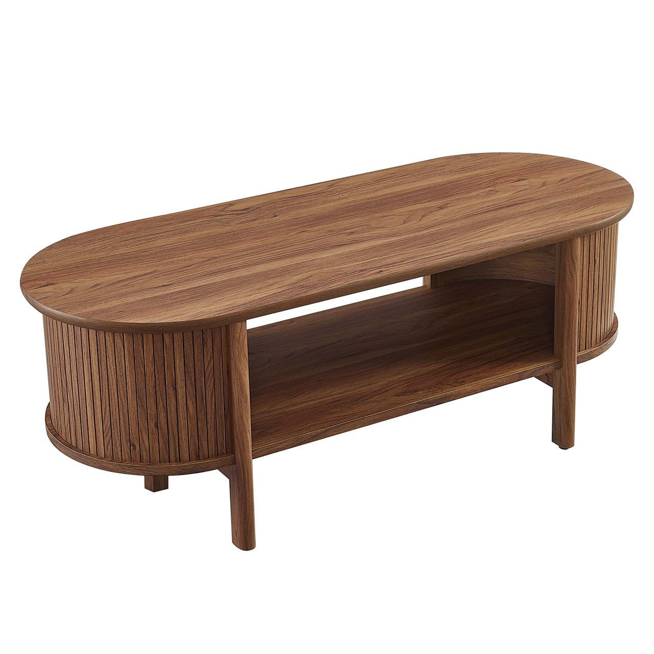 Callan Fluted Coffee Table, Walnut