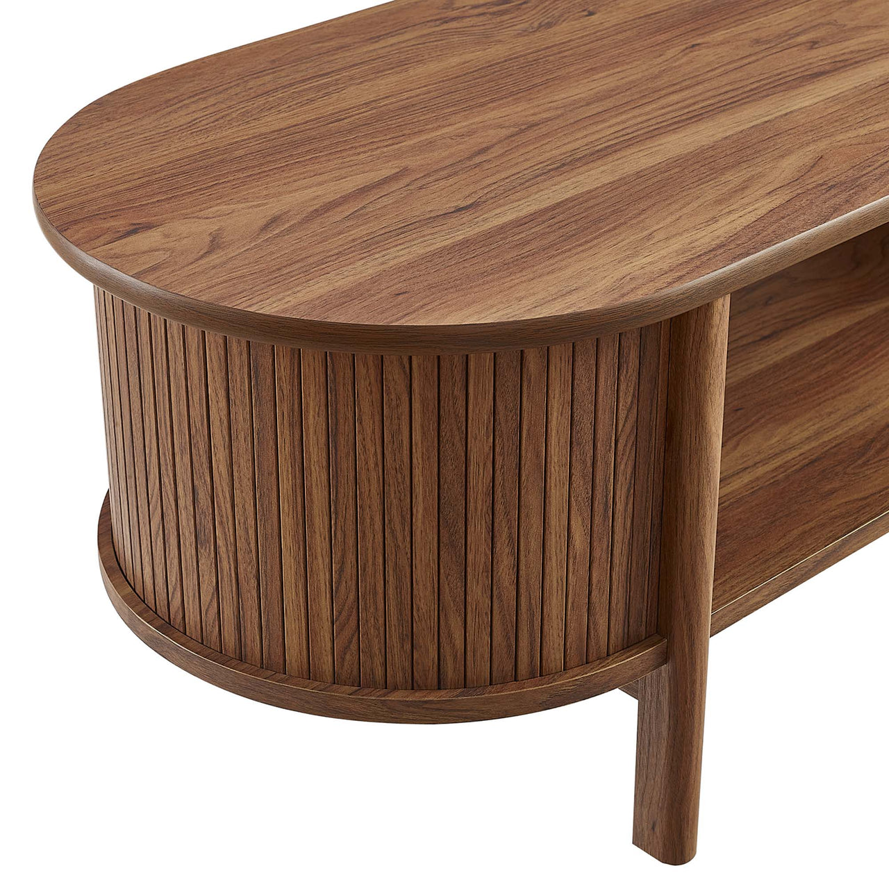 Callan Fluted Coffee Table, Walnut