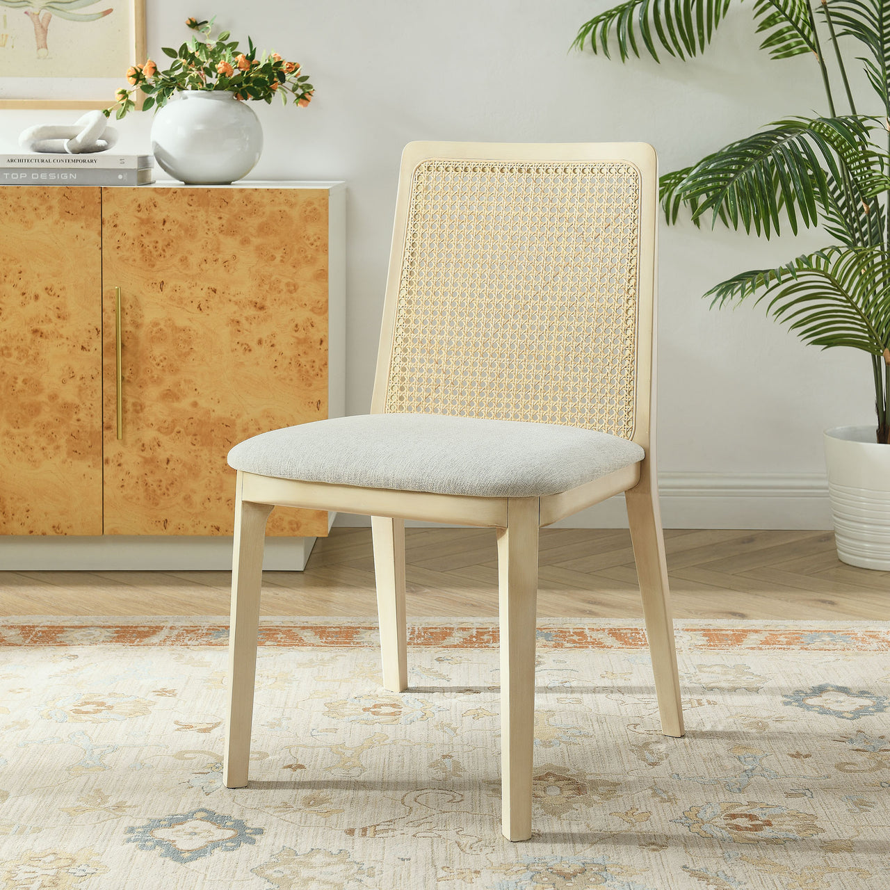 Hive Dining Chair, Beige & Ivory