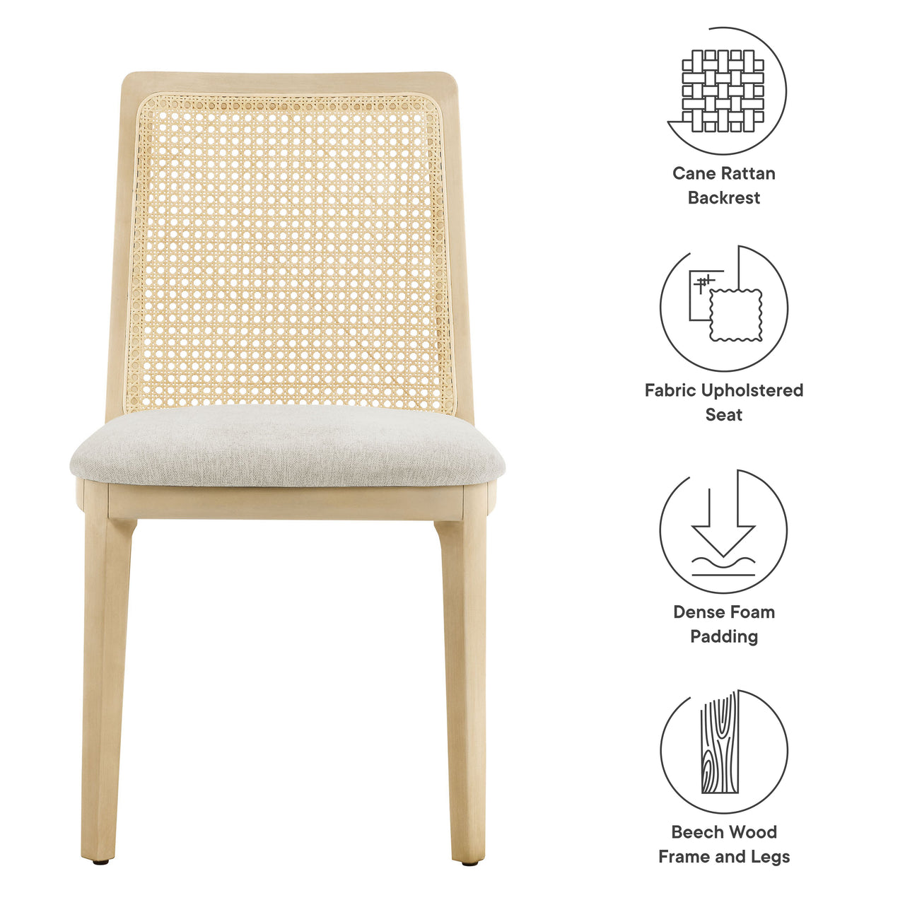 Hive Dining Chair, Beige & Ivory