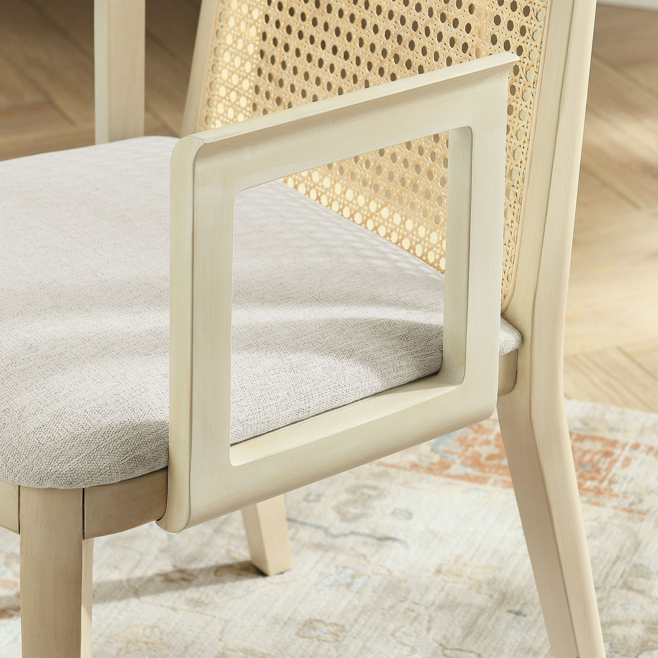 Hive Dining Armchair, Beige & Ivory