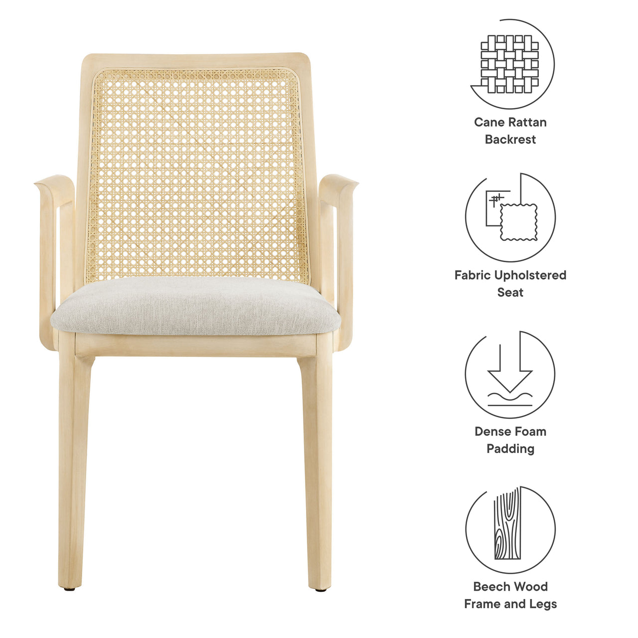 Hive Dining Armchair, Beige & Ivory