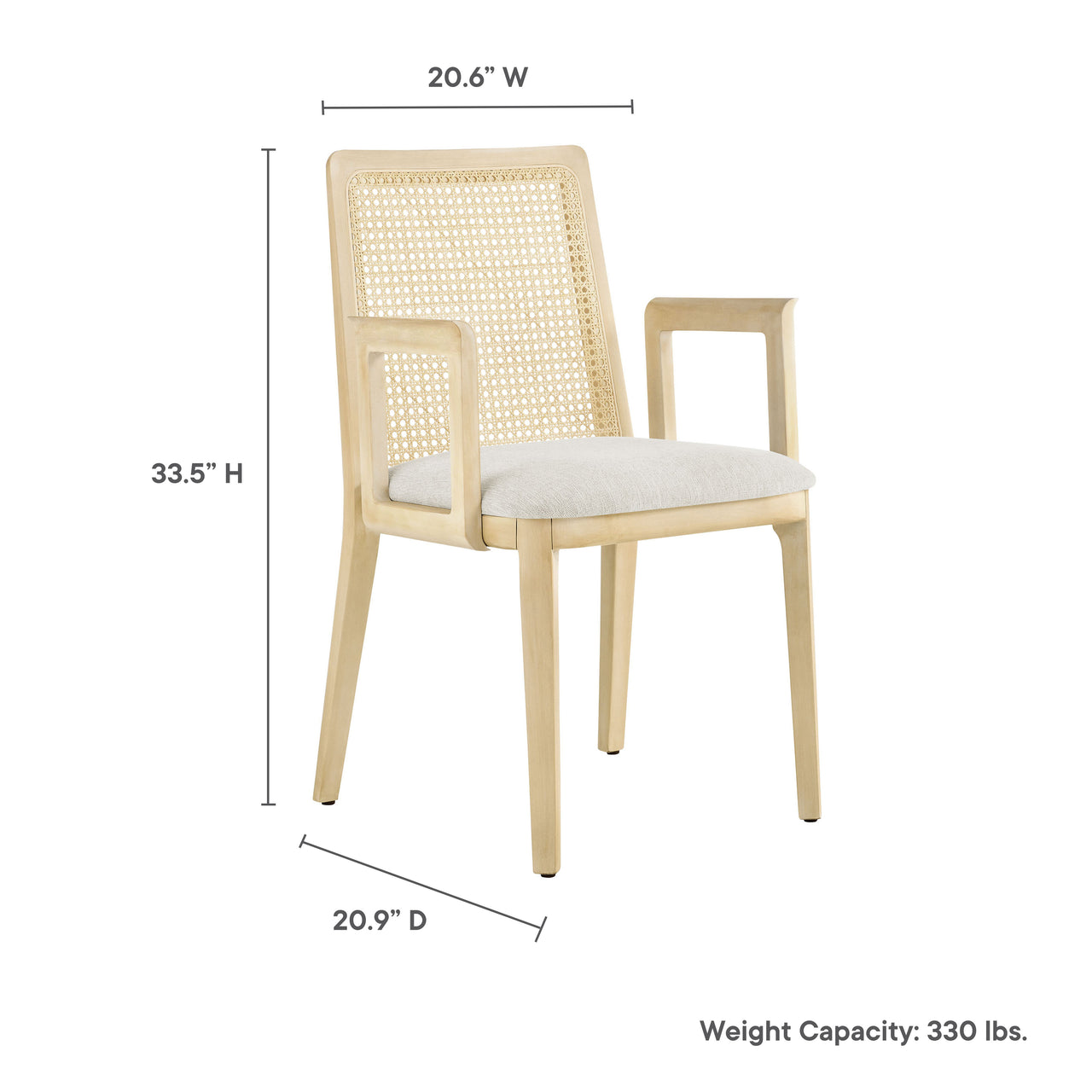 Hive Dining Armchair, Beige & Ivory