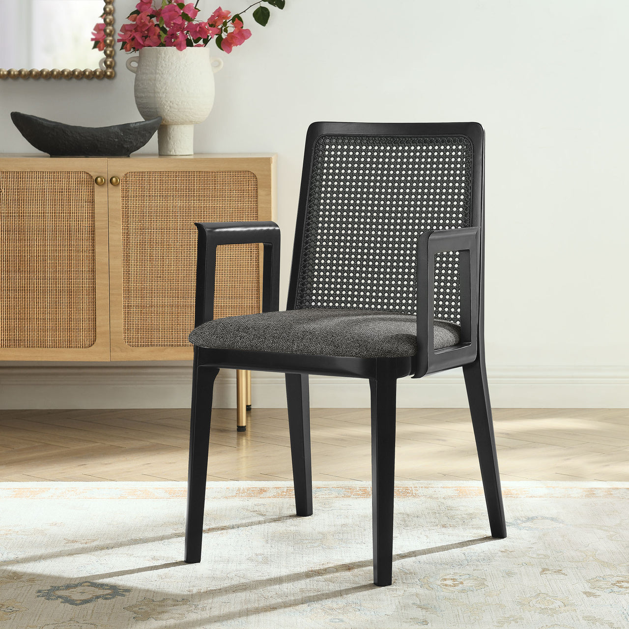 Hive Dining Armchair, Black & Gray