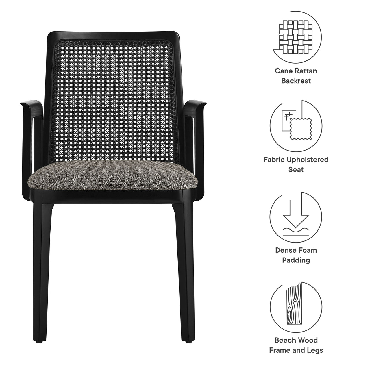 Hive Dining Armchair, Black & Gray