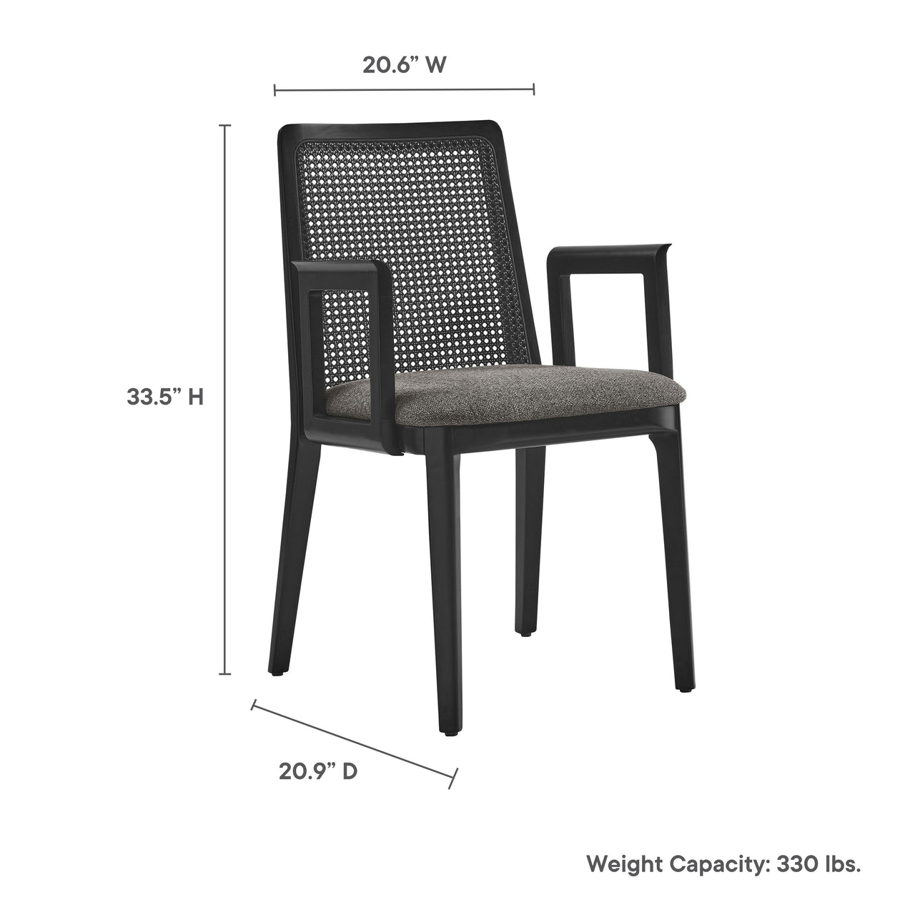 Hive Dining Armchair, Black & Gray