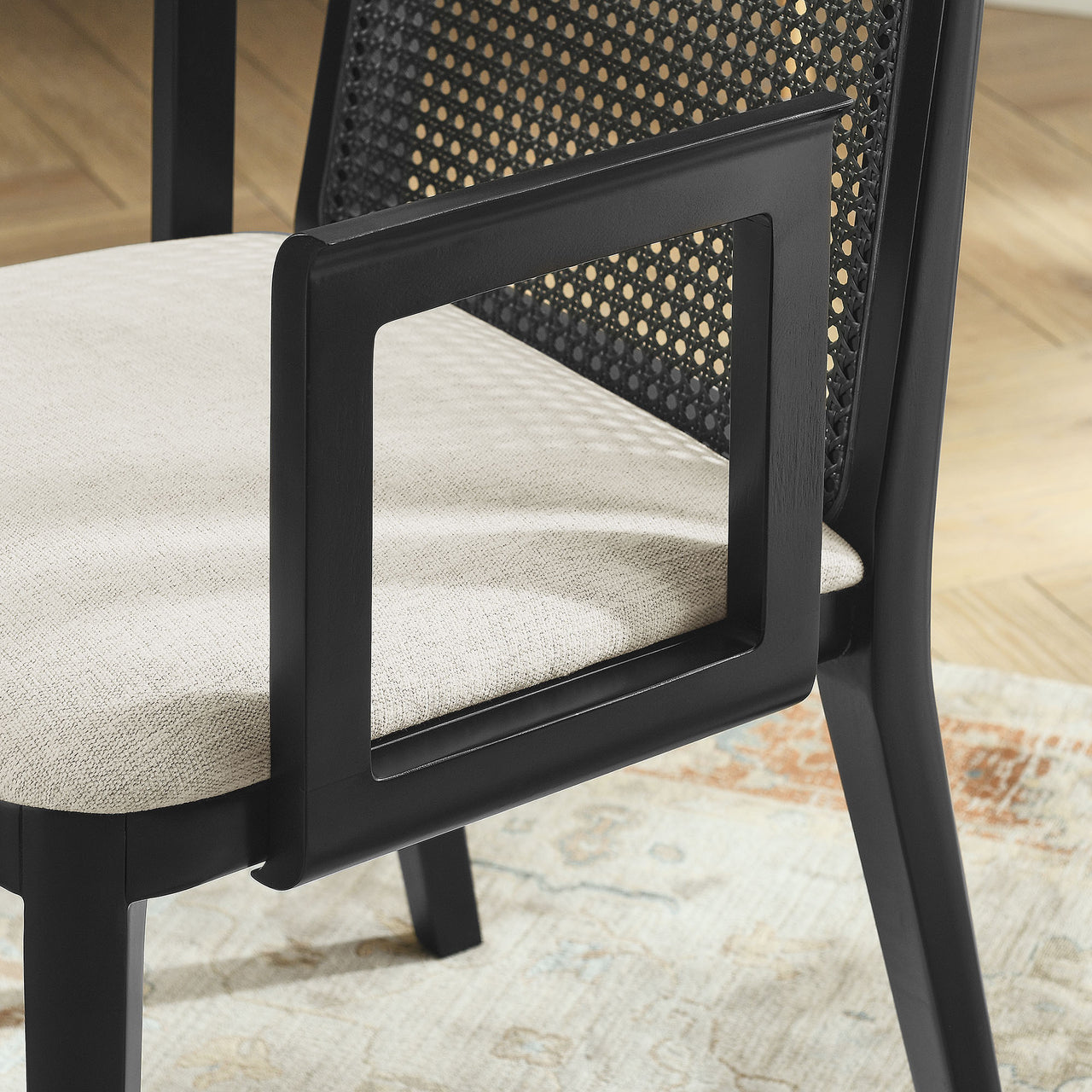 Hive Dining Armchair, Black & Ivory
