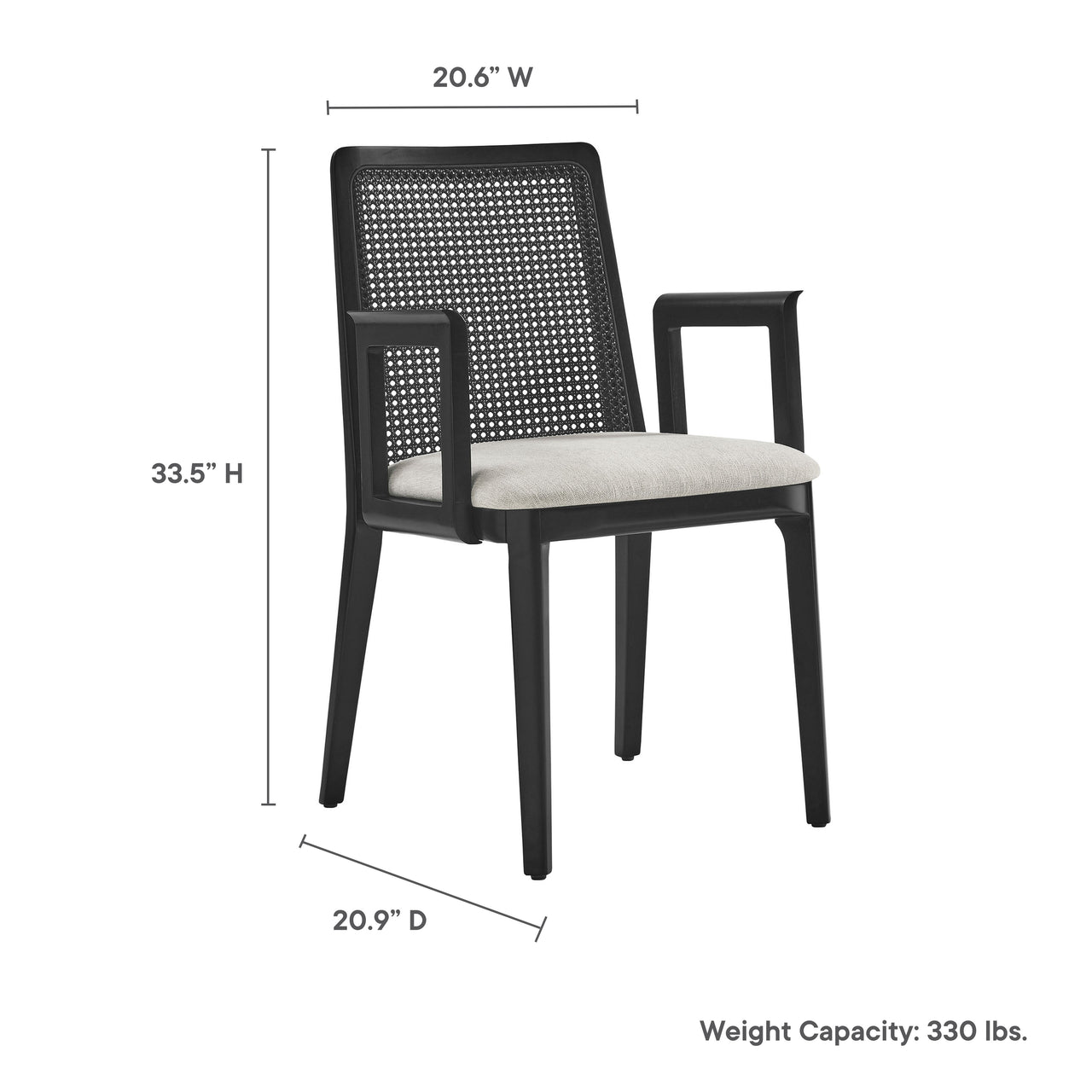Hive Dining Armchair, Black & Ivory