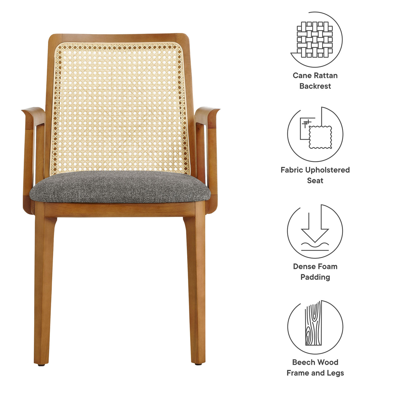 Hive Dining Armchair, Honey & Gray