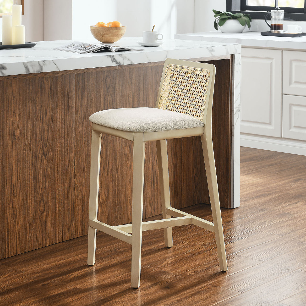 Hive Counter Stool, Beige & Ivory