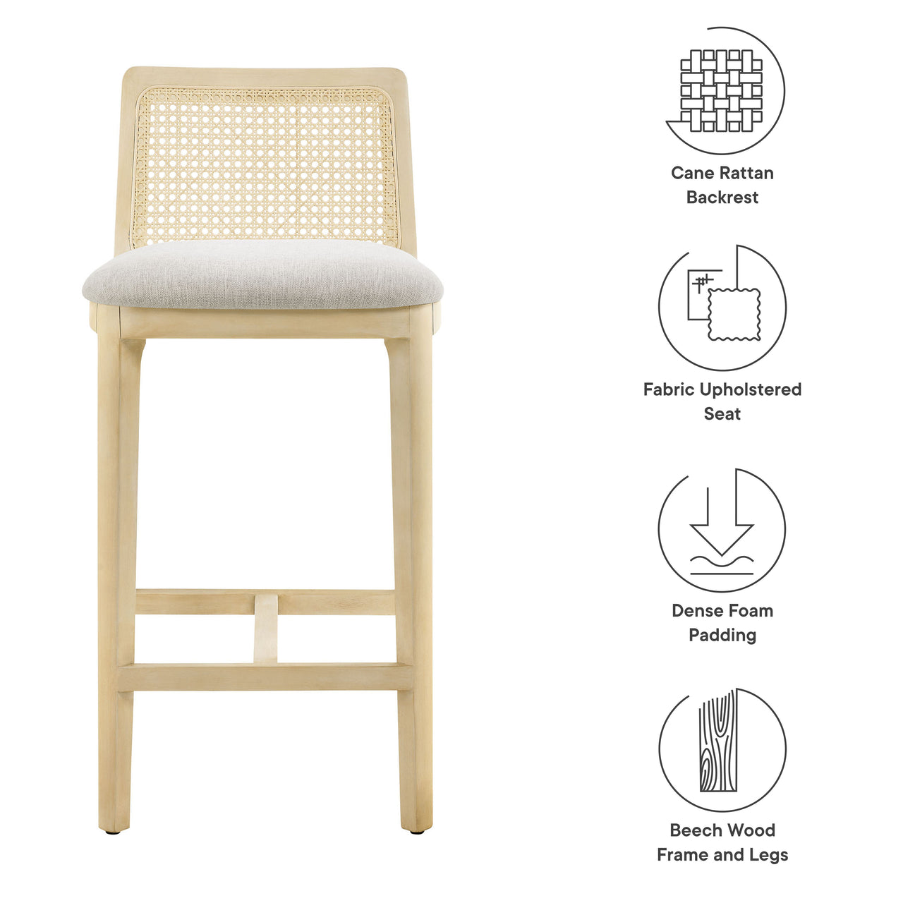 Hive Counter Stool, Beige & Ivory