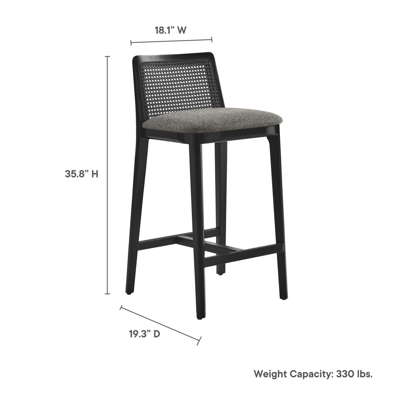 Hive Counter Stool, Black & Gray