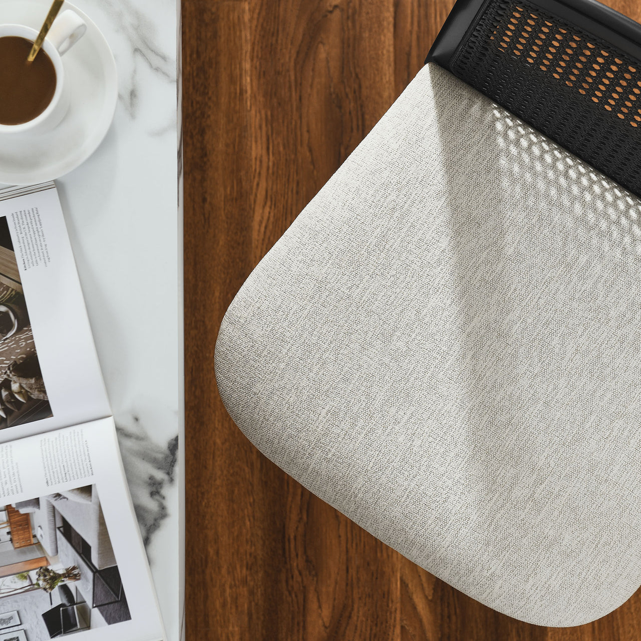 Hive Counter Stool, Black & Ivory