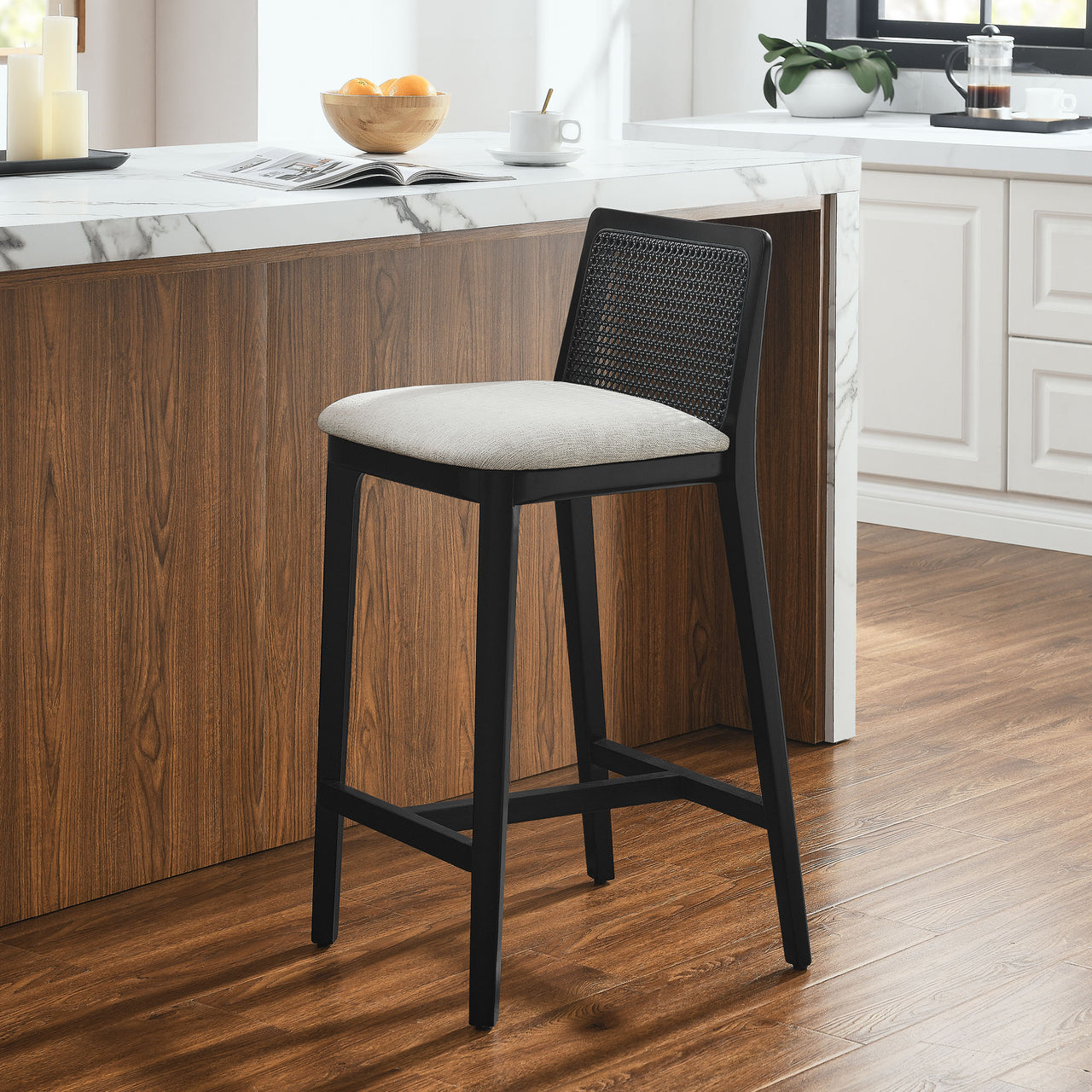 Hive Counter Stool, Black & Ivory