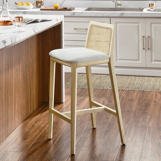 Hive Bar Stool, Beige & Ivory