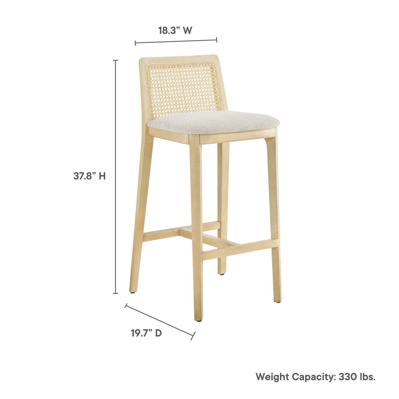 Hive Bar Stool, Beige & Ivory