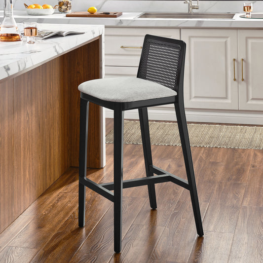Hive Bar Stool, Black & Ivory