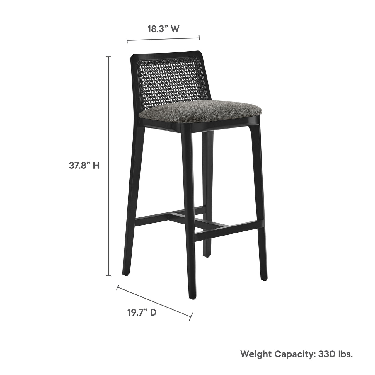 Hive Bar Stool, Black & Gray