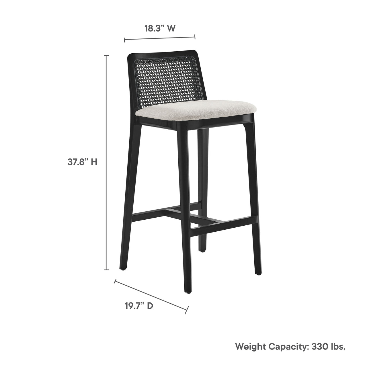 Hive Bar Stool, Black & Ivory