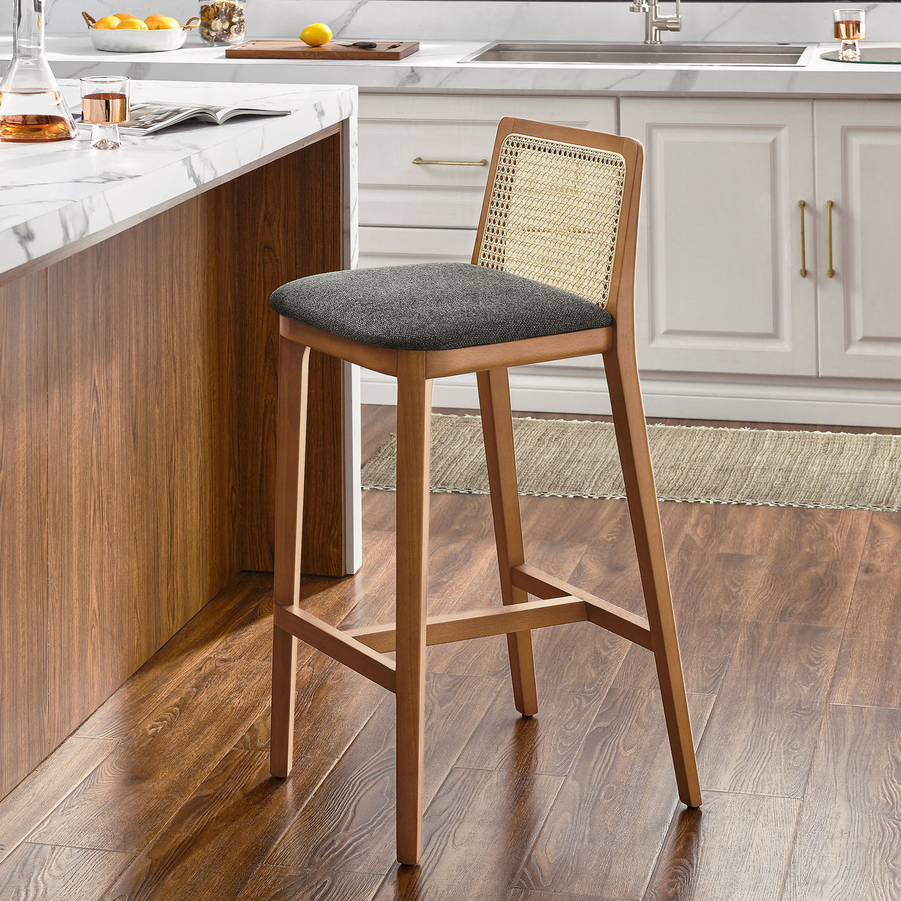 Hive Bar Stool, Honey & Gray