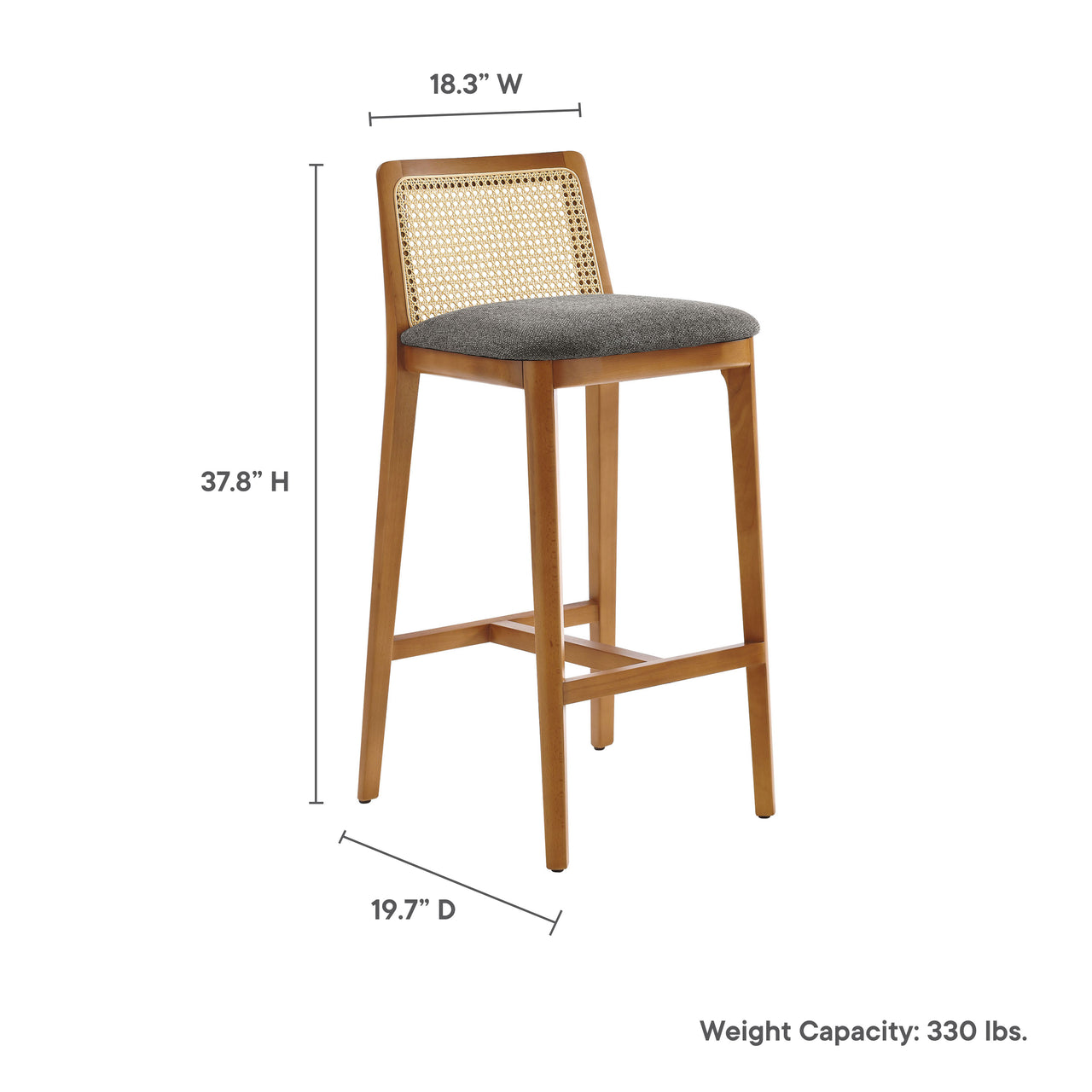 Hive Bar Stool, Honey & Gray