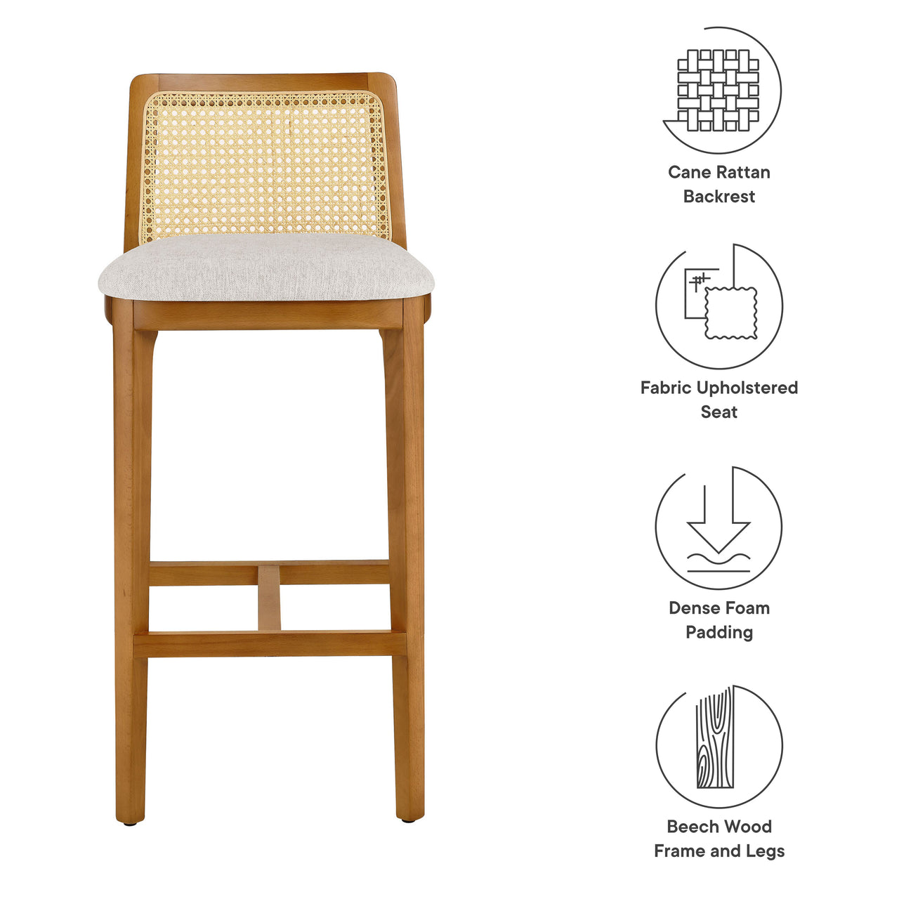 Hive Bar Stool, Honey & Ivory