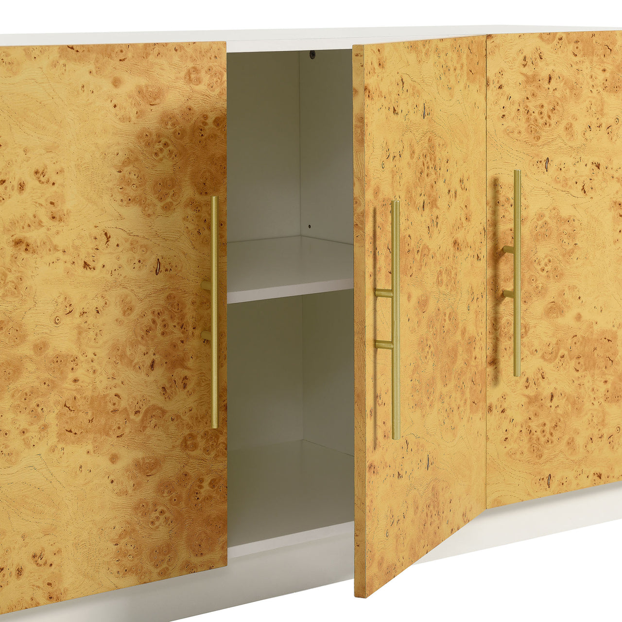 Burr Sideboard, Large, White & Caramel