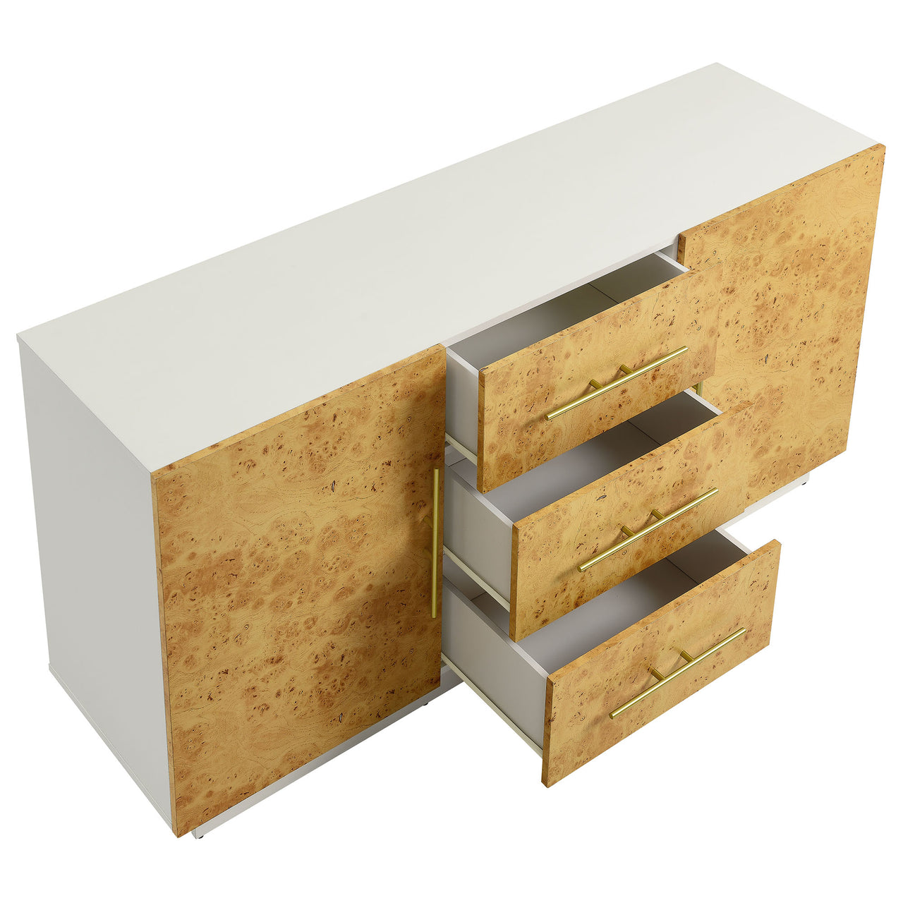 Burr Sideboard, Small, White & Caramel