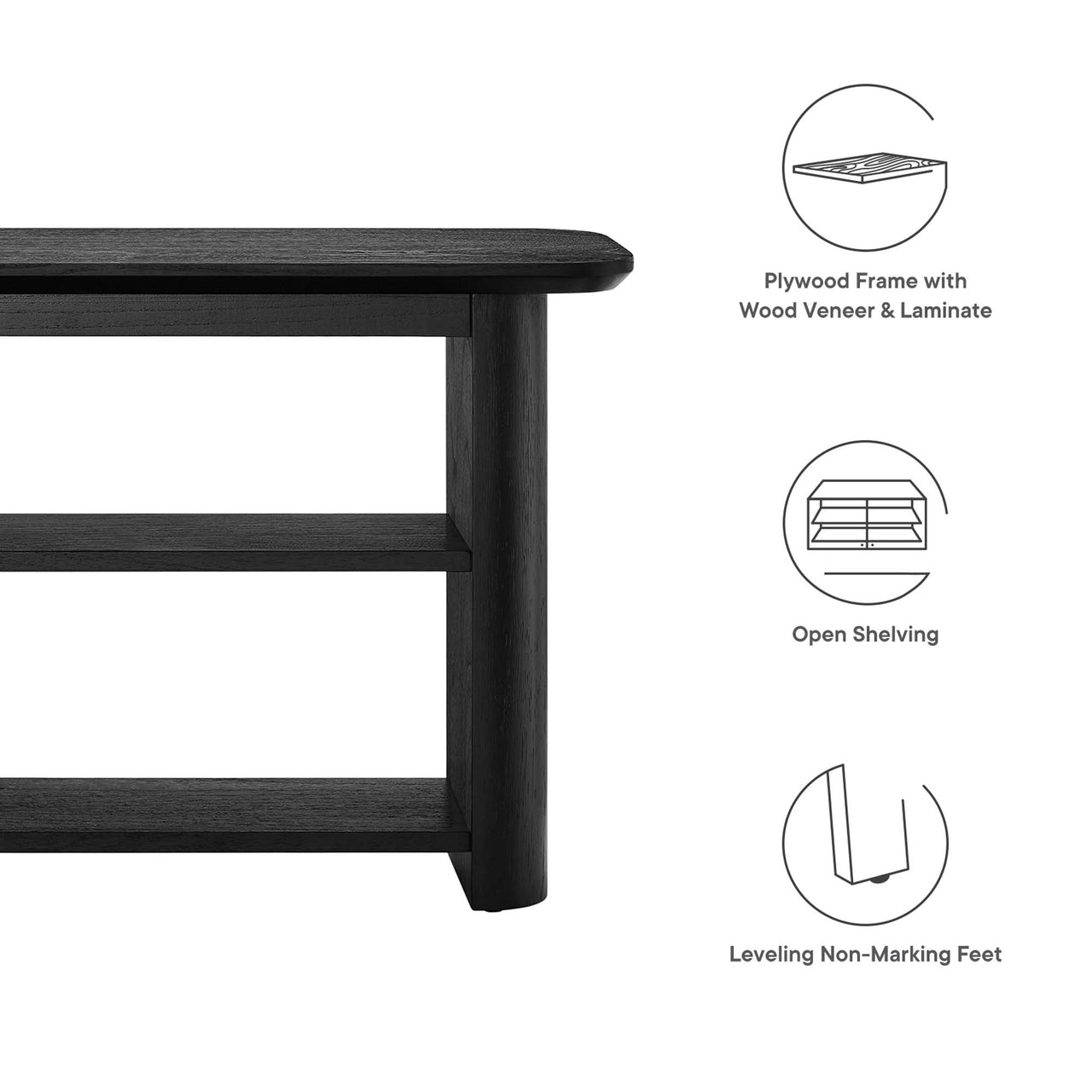 Duvette Console Table, Black
