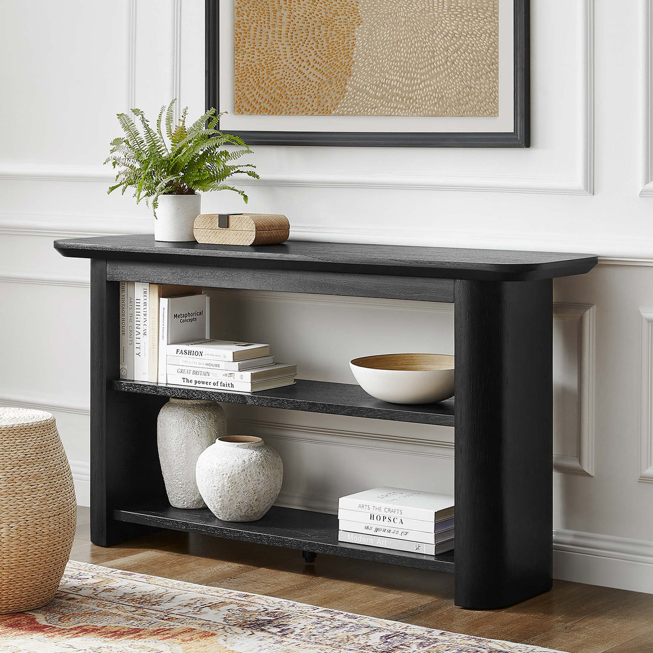 Duvette Console Table, Black