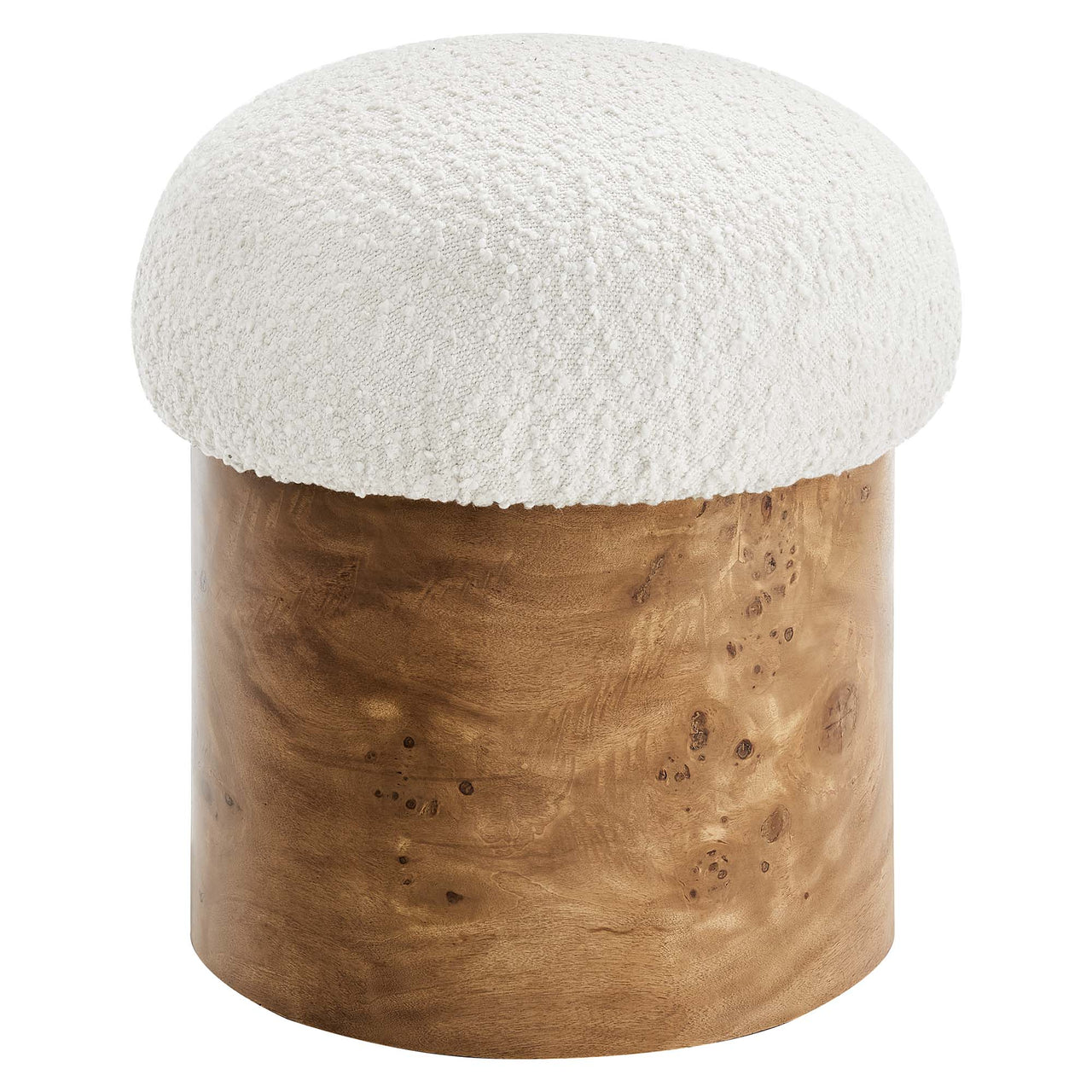 Osvera Boucle Ottoman, Ivory & Brown