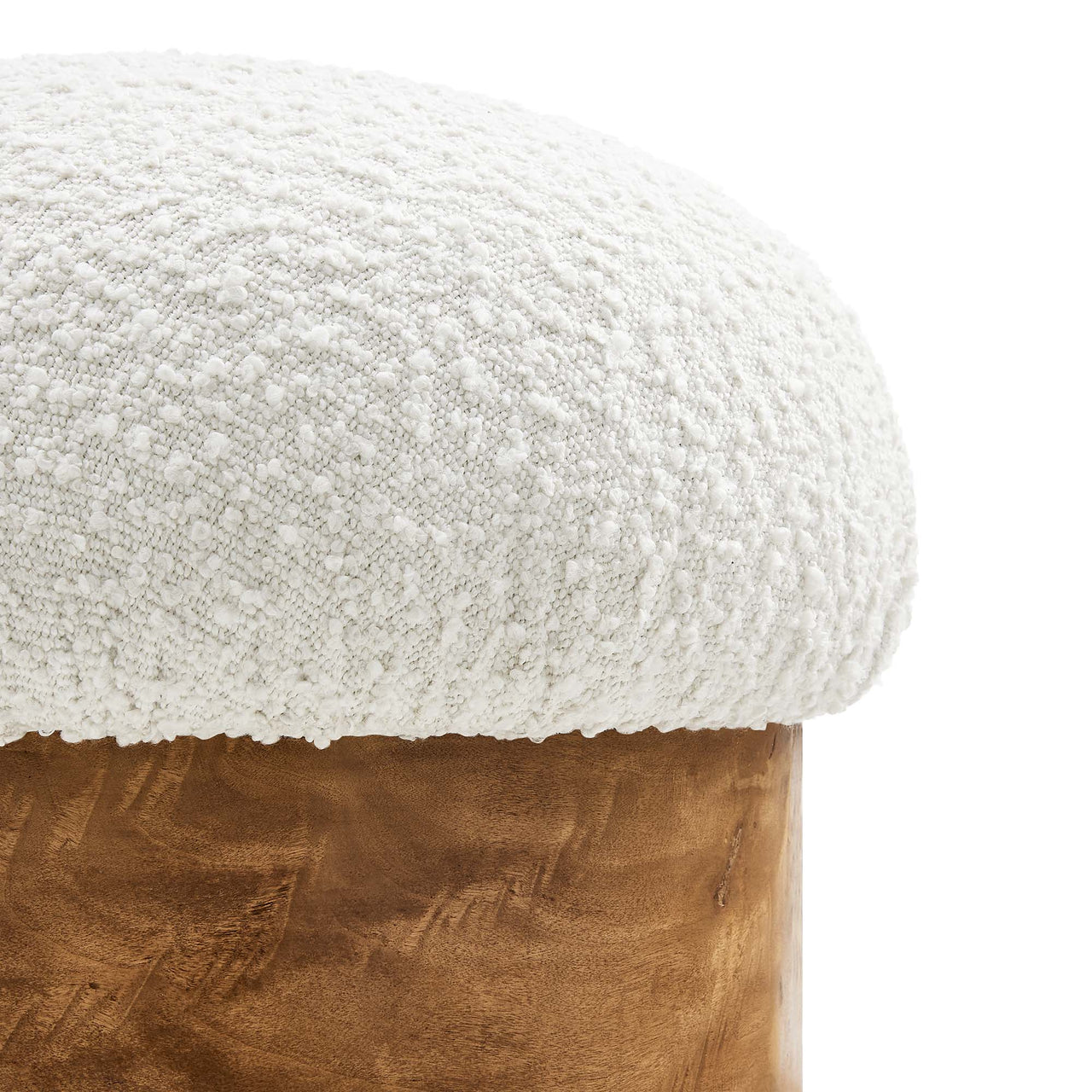 Osvera Boucle Ottoman, Ivory & Brown