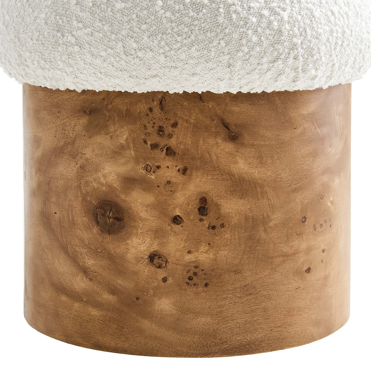 Osvera Boucle Ottoman, Ivory & Brown