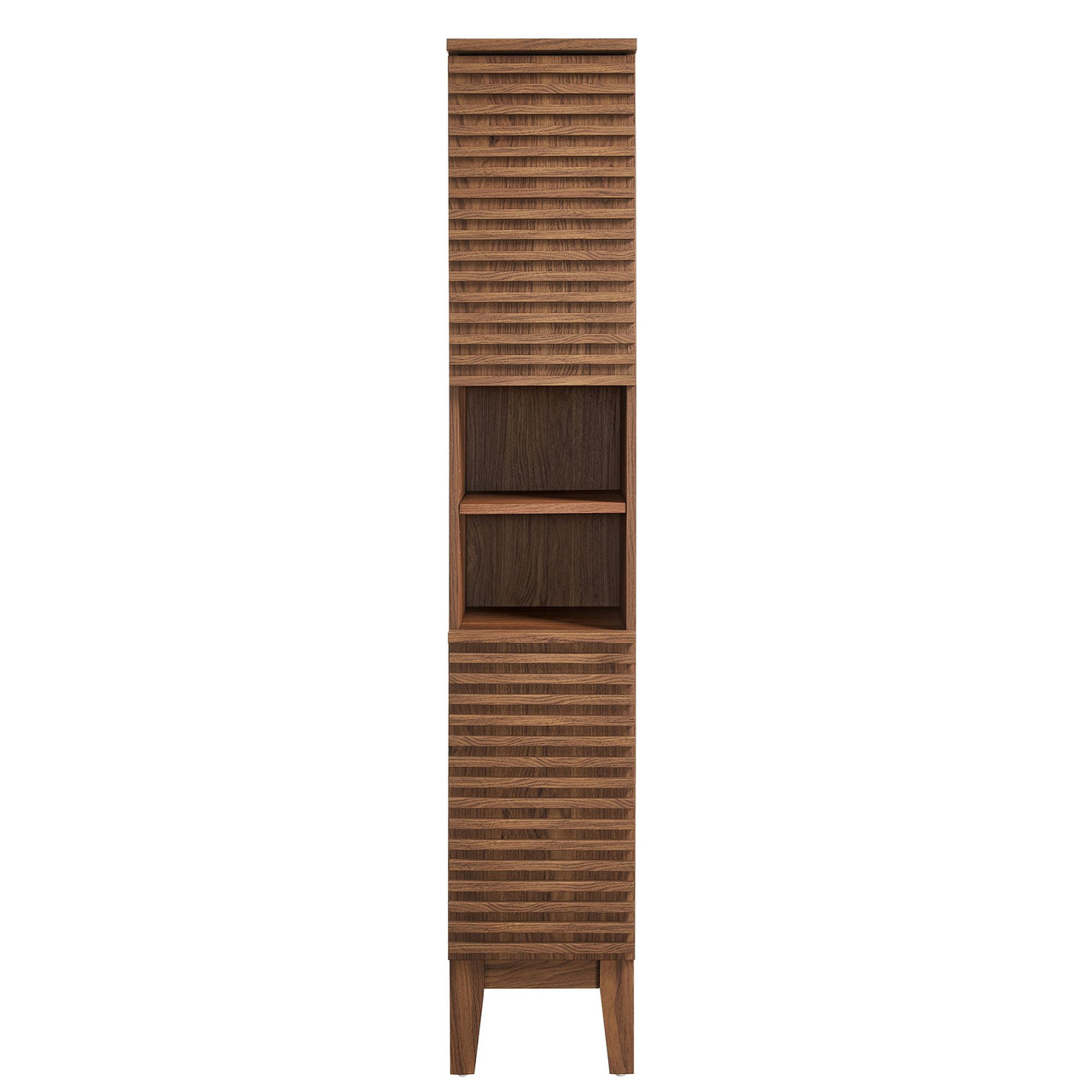 Ventra Tall Plinth Bathroom Cabinet, Walnut