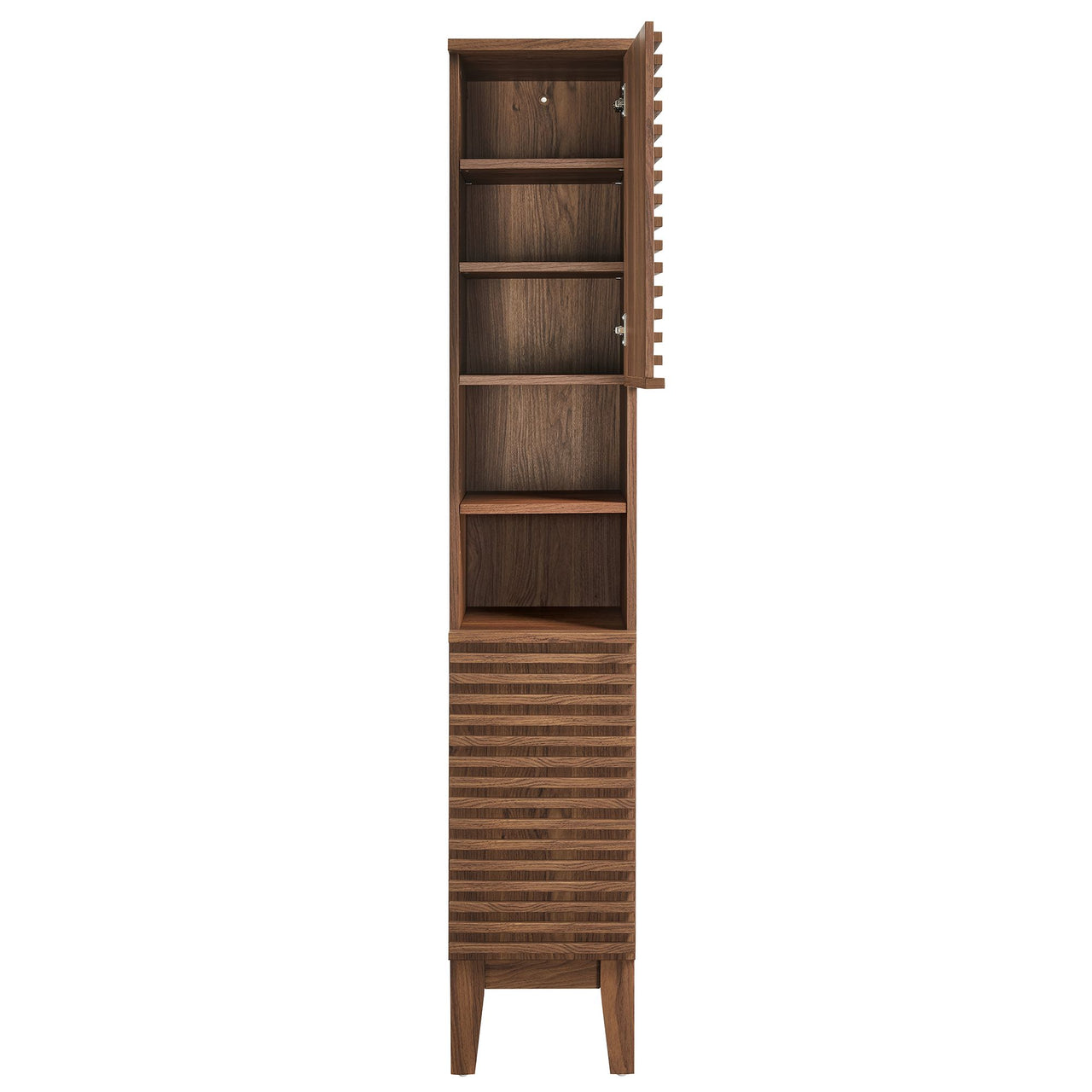 Ventra Tall Plinth Bathroom Cabinet, Walnut