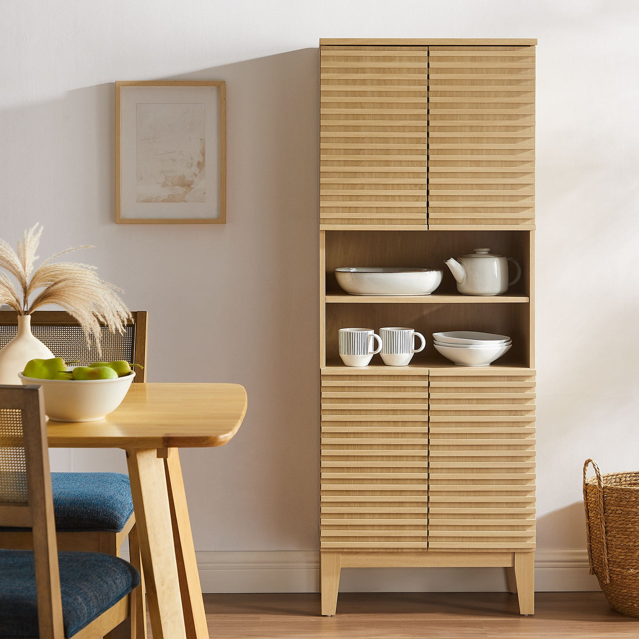 Ventra Tall Bathroom Cabinet, Oak