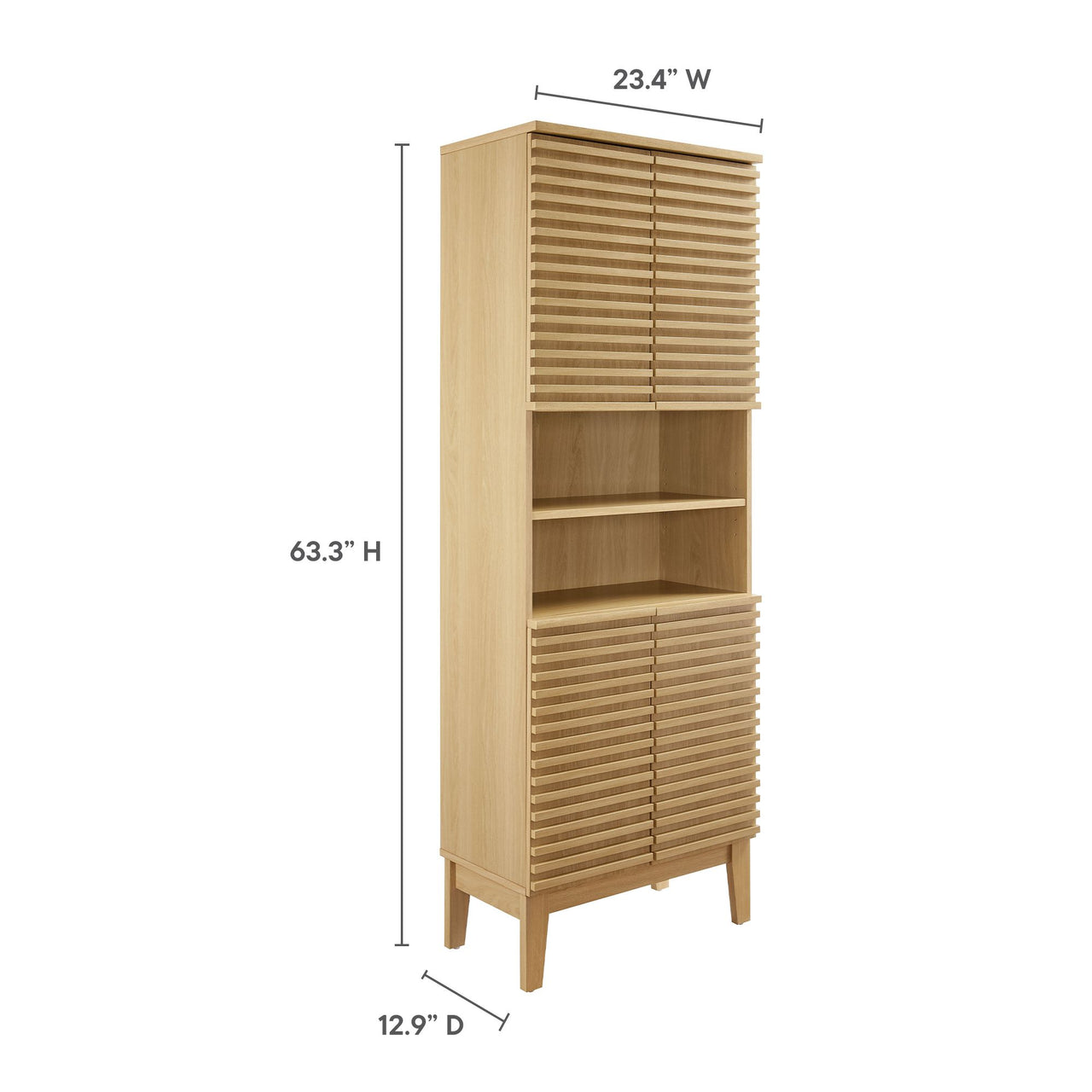 Ventra Tall Bathroom Cabinet, Oak