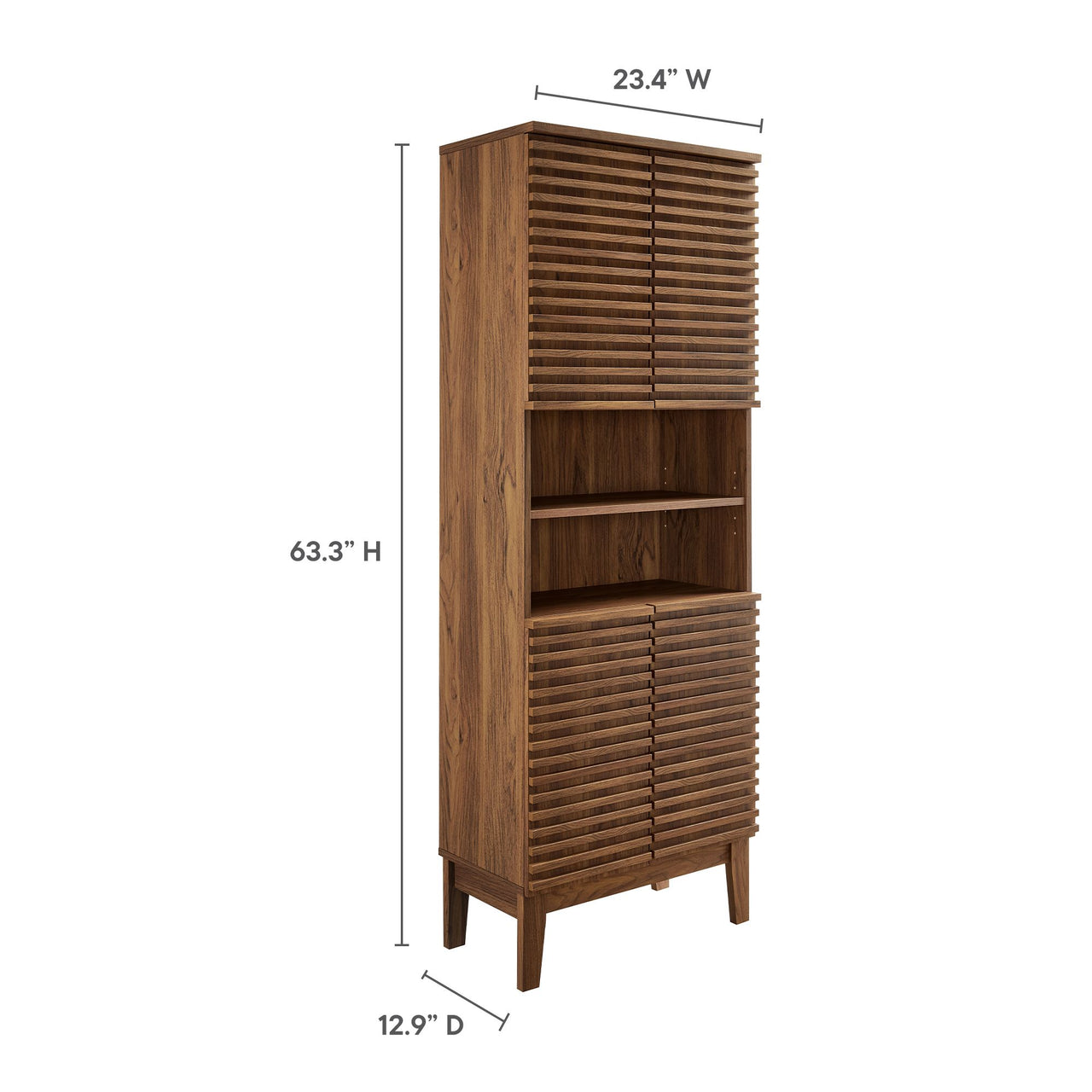 Ventra Tall Bathroom Cabinet, Walnut