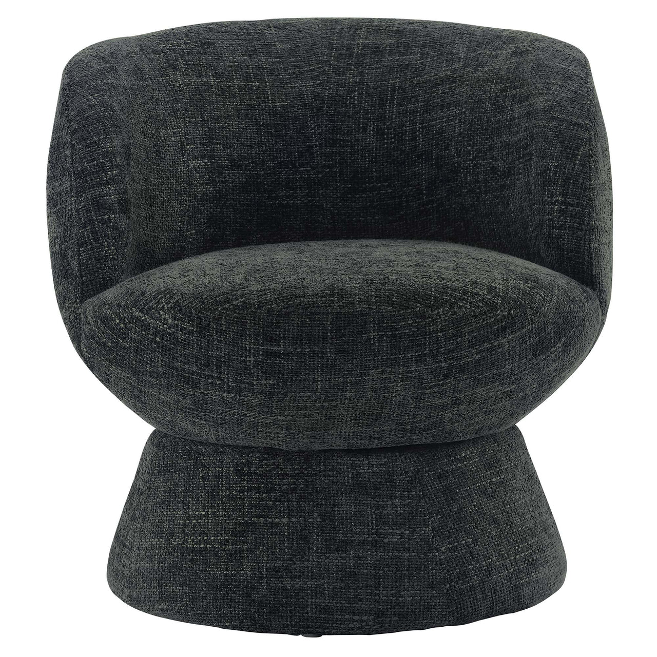 Mivorae Chenille Upholstered Fabric Swivel Chair, Charcoal