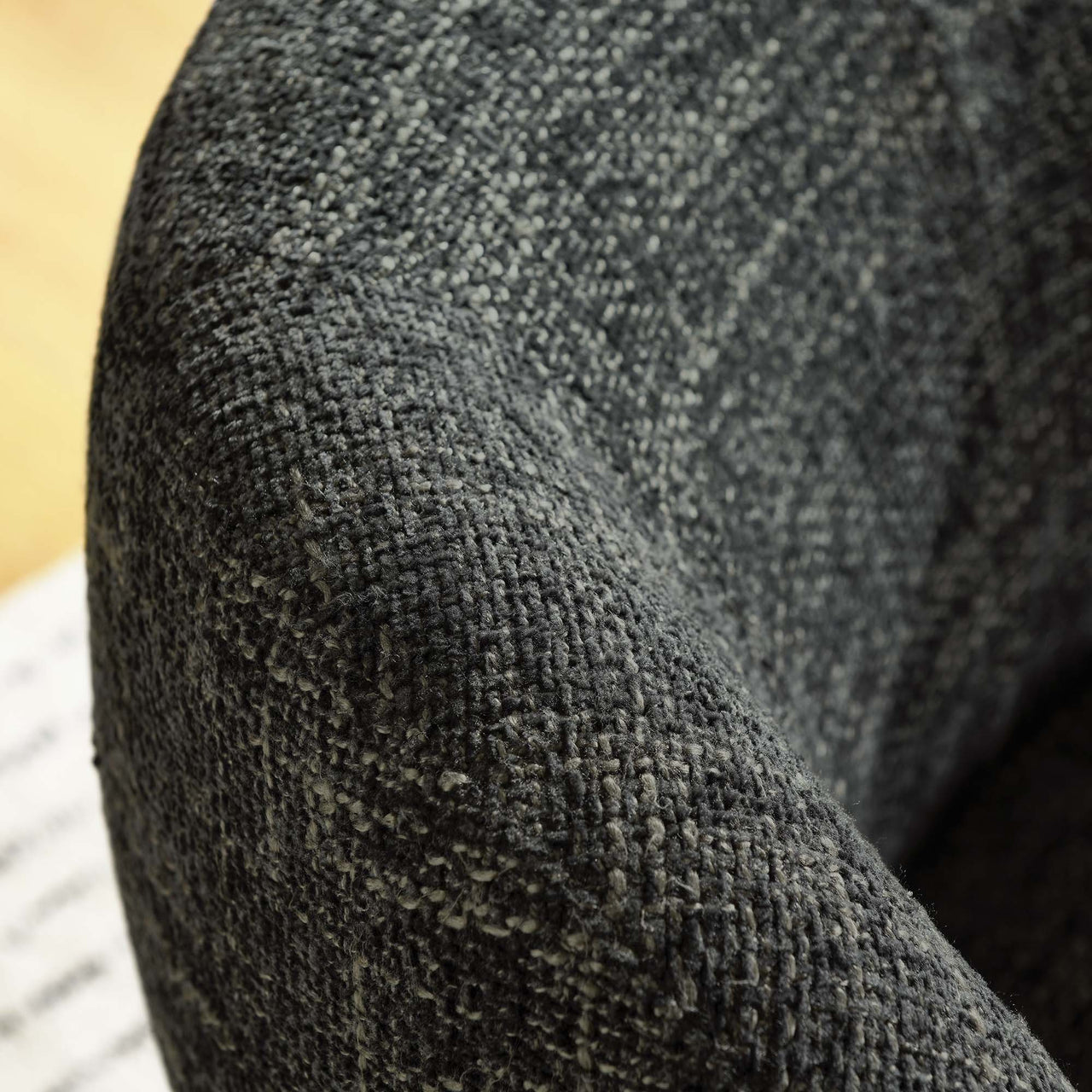 Mivorae Chenille Upholstered Fabric Swivel Chair, Charcoal