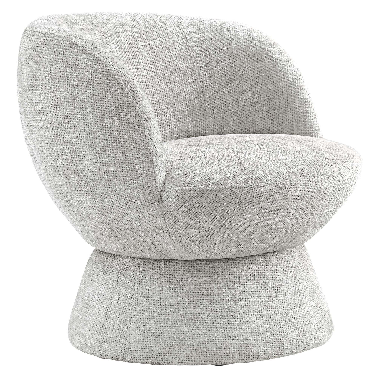 Mivorae Chenille Upholstered Fabric Swivel Chair, Light Gray