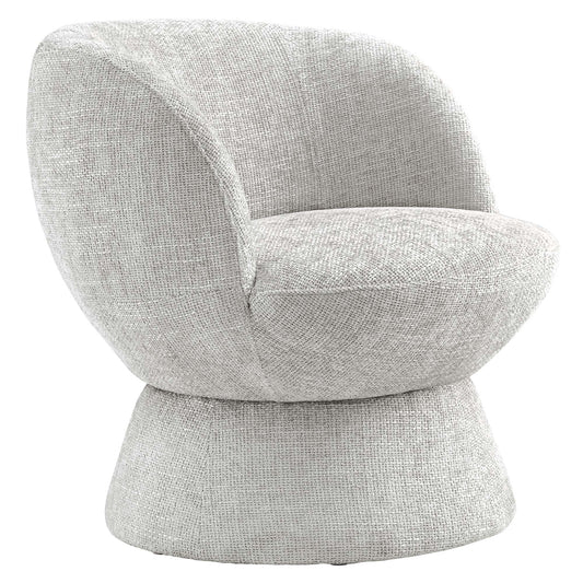 Mivorae Chenille Upholstered Fabric Swivel Chair, Light Gray