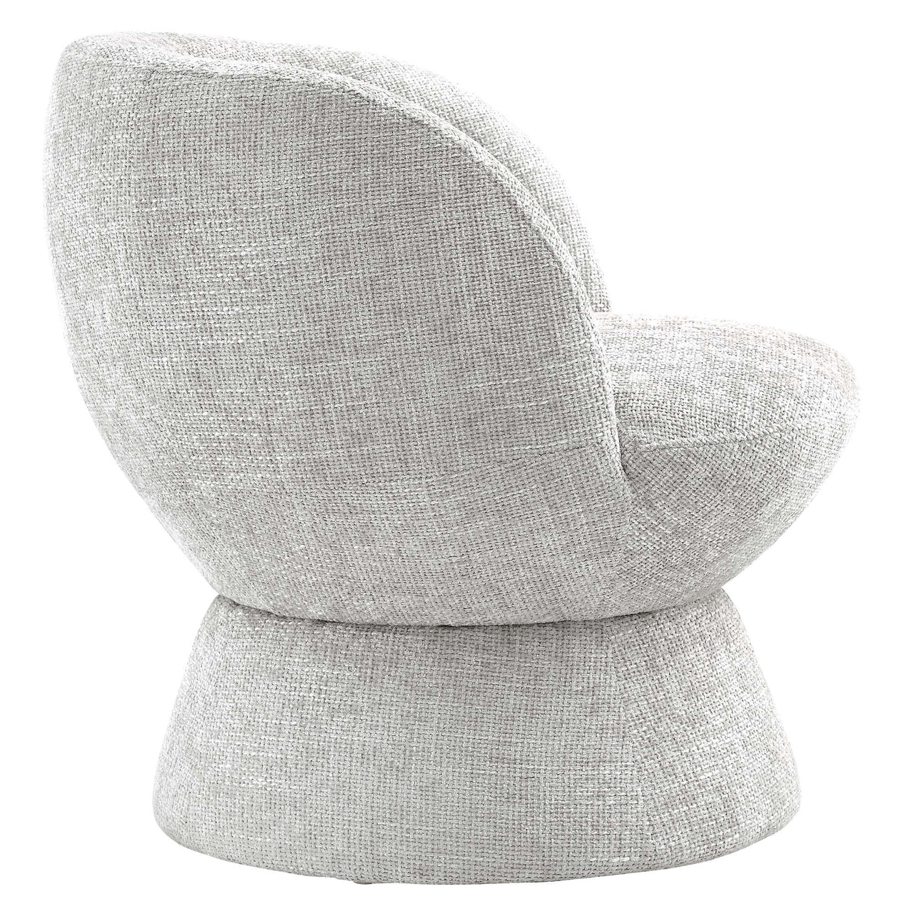 Mivorae Chenille Upholstered Fabric Swivel Chair, Light Gray