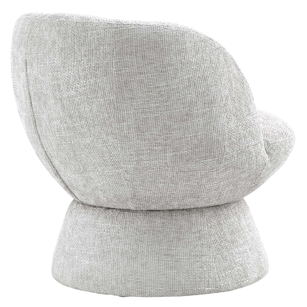 Mivorae Chenille Upholstered Fabric Swivel Chair, Light Gray